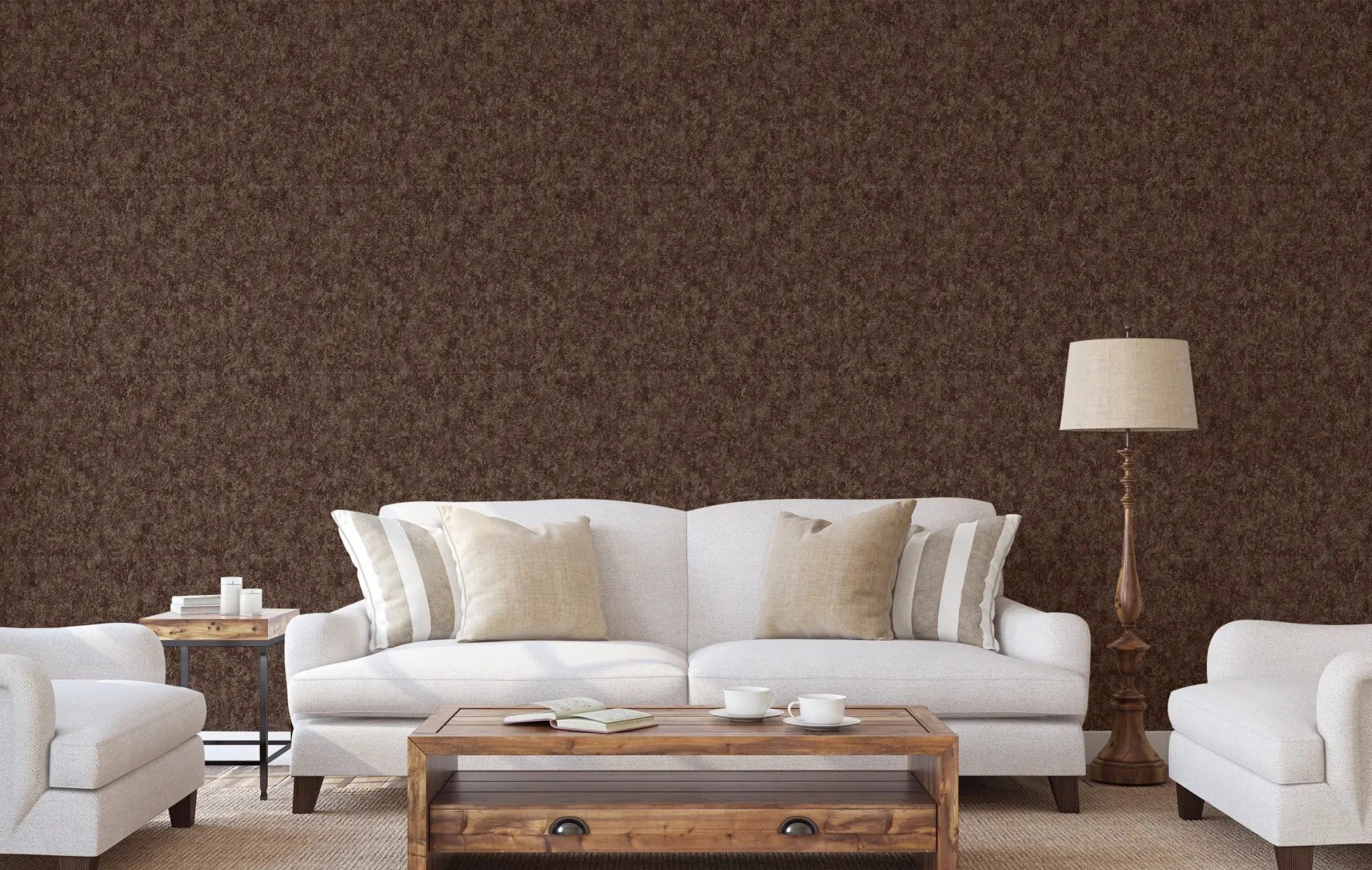 Brown Embossed Wallpaper – Metallic Industrial (7817-1)